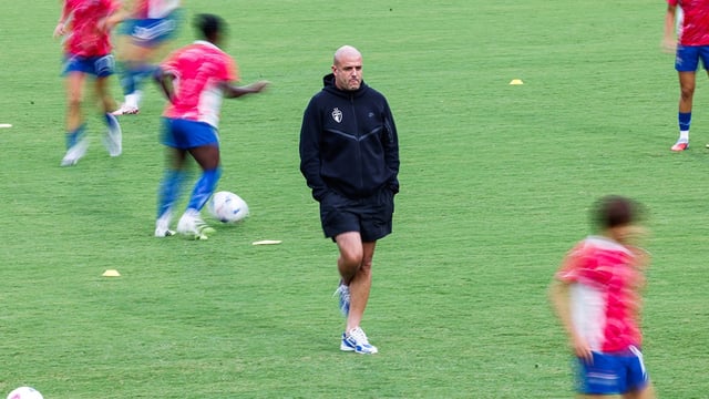 Aug 2, 2025; Cary, North Carolina, USA; North Carolina Courage Head Coach Sean Nahas looks on during the warmups of the game against the San Diego Wave FC at First Horizon Stadium at WakeMed Soccer Park. Mandatory Credit: Jaylynn Nash-Imagn Images