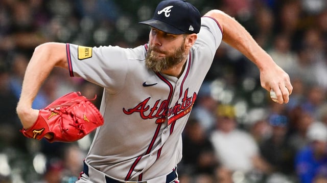 Jun 9, 2025; Milwaukee, Wisconsin, USA; Atlanta Braves starting pitcher Chris Sale (51) throws a pitch in the first inning against the Milwaukee Brewers at American Family Field. Mandatory Credit: Benny Sieu-Imagn Images