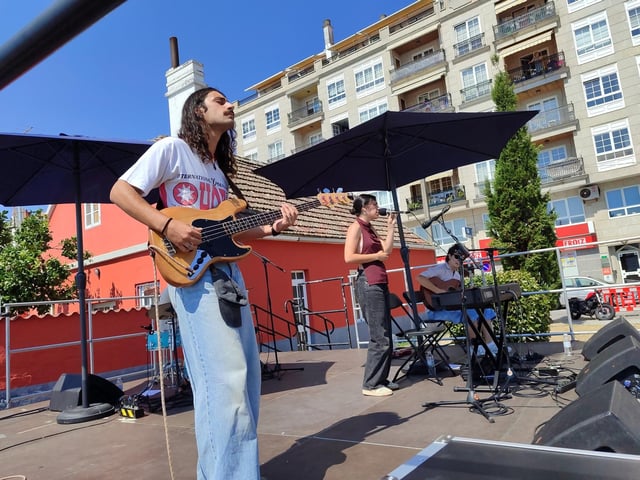 Sara Gimeno en su actuación del pasado sábado en Moaña.