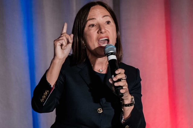 Eleni Kounalakis, speaks at the gubernatorial candidate salon in Sacramento on May 12, 2025. Kounalakis announced early Friday she&#39;s dropping her bid for governor and will run for state treasurer in 2026.