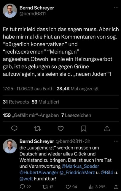 Screenshot des Twitter-Posts von Bernd Schreyer