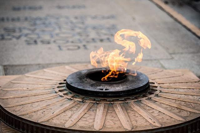La flamme du Soldat inconnu, en février 2021.