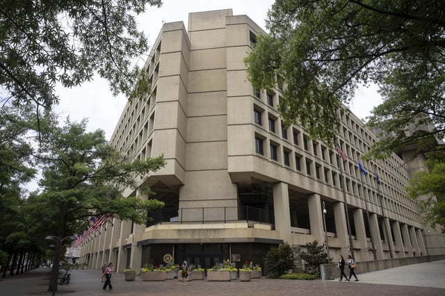 The J. Edgar Hoover Building, headquarters of the Federal Bureau of Investigation, is seen in Washington, D.C., Aug. 6, 2025.