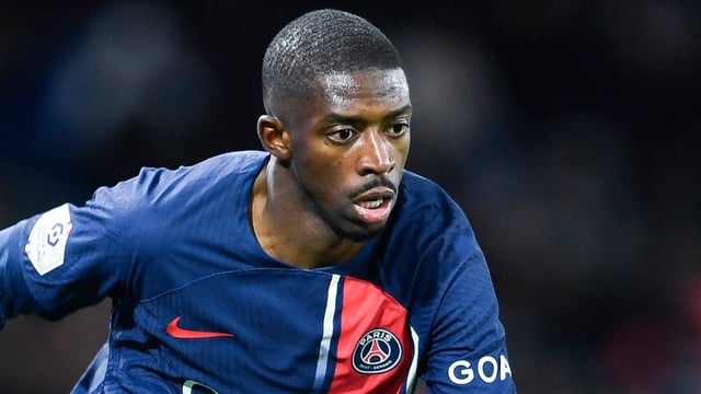 Ousmane Dembele playing football for PSG
