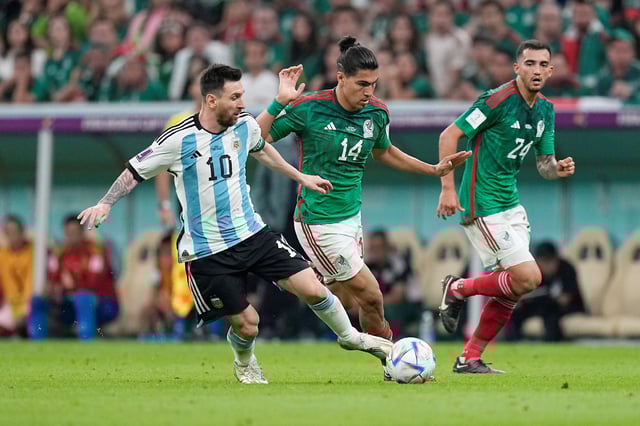 Messi frente a México en el Mundial de Qatar (AP)