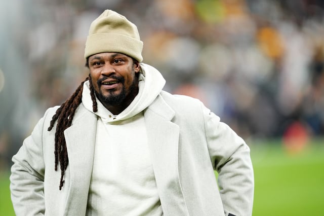 Former NFL player Marshawn Lynch reacts prior to a game between the Green Bay Packers and Las Vegas Raiders at Allegiant Stadium on October 09, 2023 in Las Vegas, Nevada.