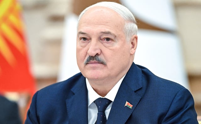 Belarusian President Alexander Lukashenko attends an expanded format meeting of the Supreme Eurasian Economic Council in Minsk, Belarus June 27, 2025. Sputnik/Sergey Bobylev/Pool via REUTERS ATTENTION EDITORS - THIS IMAGE WAS PROVIDED BY A THIRD PARTY./File Photo