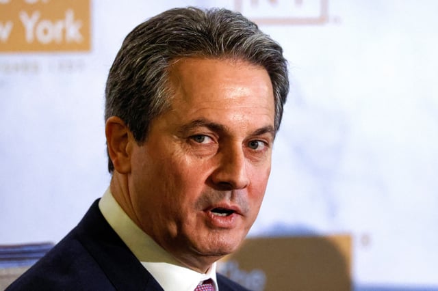 Alberto Musalem, President and CEO of the Federal Reserve Bank of St. Louis, speaks to the Economic Club of New York, in New York City, U.S., February 20, 2025.  REUTERS/Brendan McDermid/File photo