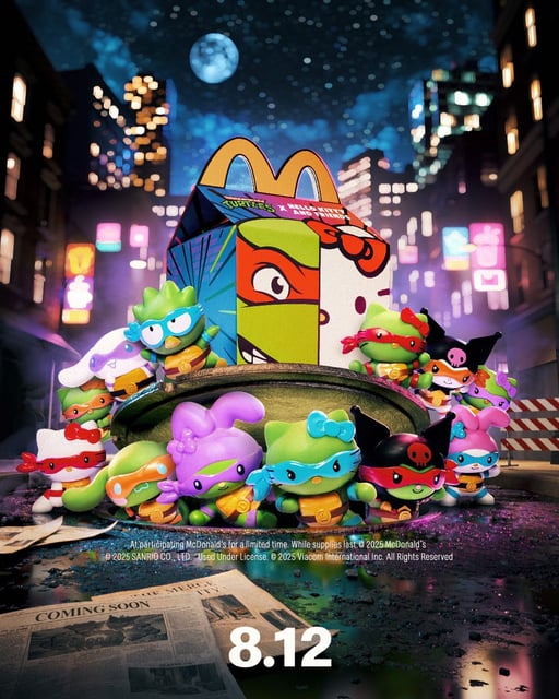 McDonald's is releasing a Teenage Mutant Ninja Turtles x Hello Kitty and Friends Happy Meal.