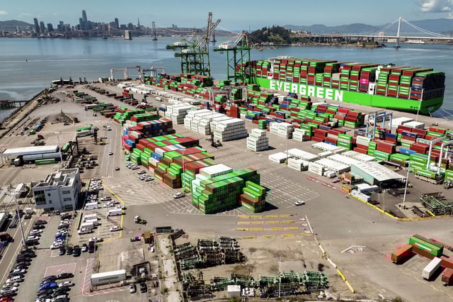 The Port of Oakland saw a sizable surge in imports last month, likely due to companies trying to front load product ahead of expected tariffs.