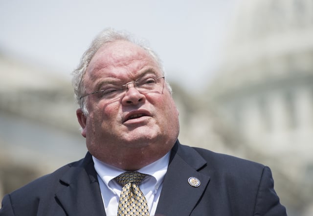 Then-Representative Billy Long, R-Mo., speaks during the House Republican freshmen news conference marking the first day that &#34;all non-exempt employers are required to provide health care coverage that includes abortion-inducing drugs or else pay a steep tax&#34; on Wednesday, August 1, 2012.