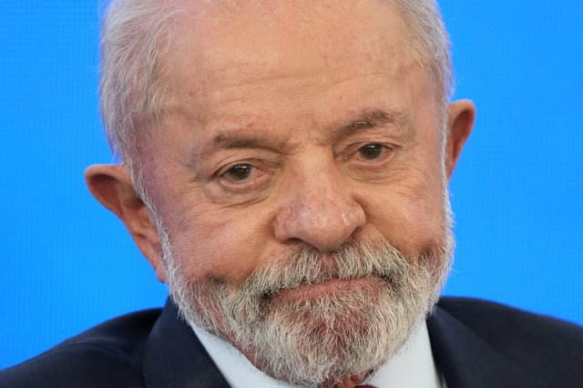 Brazil's President Luiz Inacio Lula da Silva attends an event at Planalto presidential palace in Brasilia, Brazil, Wednesday, July 23, 2025. (AP Photo/Eraldo Peres)
