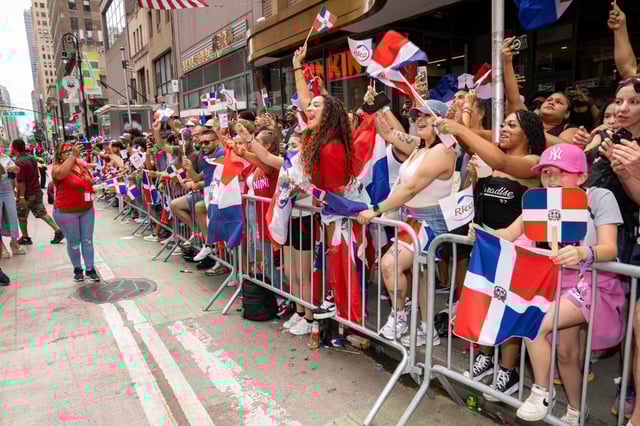 The Dominican Day Parade on 6th Avenue in Manhattan is pictured on Sunday August 11, 2024. (Theodore Parisienne for New York Daily News)