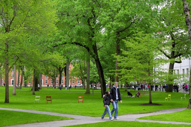 Students walk on the campus of Harvard University in Cambridge, Massachusetts, U.S., May 23, 2025.   REUTERS/Faith Ninivaggi/File Photo