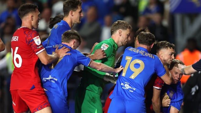 Tempers flared as Hirst wheeled away celebrating the equaliser
