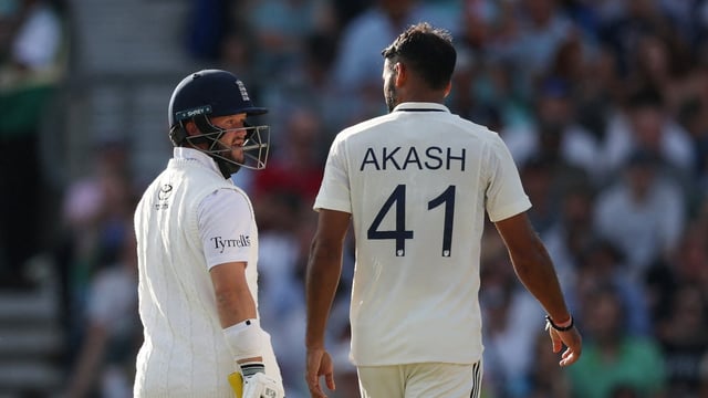 England's Ben Duckett and India's Akash Deep