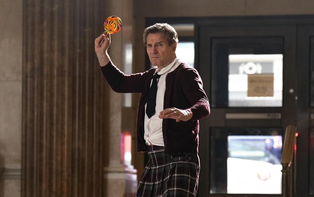 Liam Neeson in The Naked Gun. (Photo via Frank Masi/Paramount Pictures)