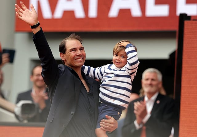 Rafa Nadal, con su hijo mayor, Rafael