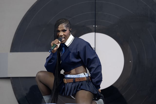 Doechii performs on the Lands End stage during Day 1 of Outside Lands in San Francisco, on Friday, Aug. 8, 2025.