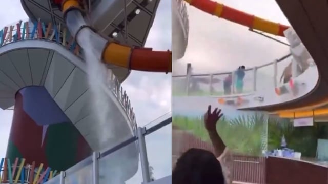Royal Caribbean informó que el Frightening Bolt permanecerá cerrado durante el resto del viaje, que concluirá el 9 de agosto en Miami, mientras se investiga la causa técnica del desprendimiento.  Foto: Capture.