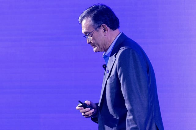 Lip-Bu Tan, chief executive officer of Intel Corporation, during a news conference in Taipei, Taiwan, on Monday, May 19, 2025.
