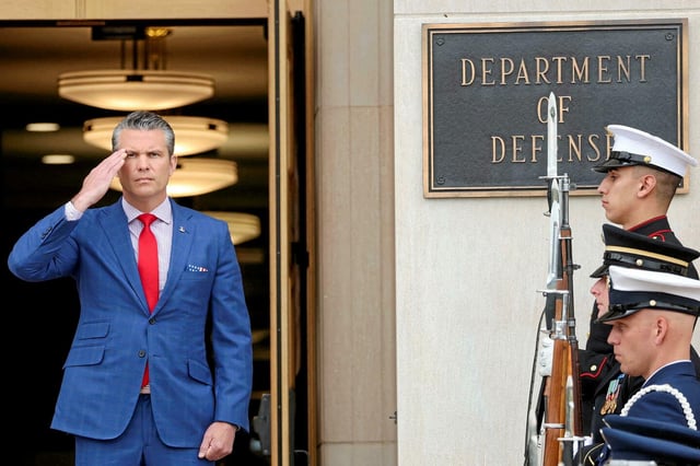 Le secrétaire américain à la Défense, Pete Hegseth, au Pentagone à Washington, D.C., États-Unis, le 21 juillet 2025.
