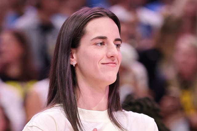 Caitlin Clark #22 of the Indiana Fever looks on prior to the game against the Chicago Sky at the United Center on July 27, 2025 in Chicago, Illinois.
