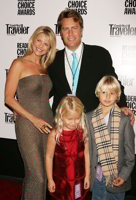Christie Brinkley, then-husband Peter Cook, son Jack and daughter Sailor arrive at the Conde Nast Traveler Readers Choice Awards in 2004 in New York City.