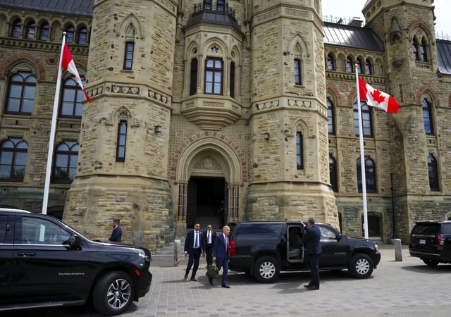 Prime Minister Mark Carney leaves the West Block of Parliament Hill in Ottawa on Thursday, June 5, 2025. THE CANADIAN PRESS/Sean Kilpatrick
