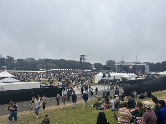 Crowds head to Golden Gate Park for the second day of the Outside Lands Music Festival, which is in its 17th year. August 9, 2025. NBC Bay Area Photo/ Alyssa Goard. 
