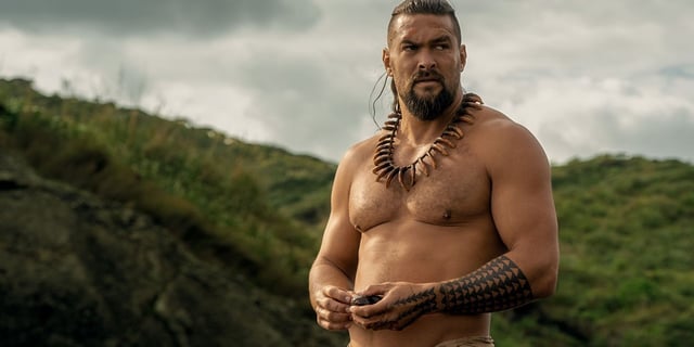'Chief of War' image shows a shirtless Jason Momoa against a Hawaiian backdrop.