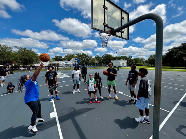 Former Magic guard Cole Anthony and his 50 Ways Foundation held a back-to-school community event Sunday at the Smith Center that also served as a farewell to the city of Orlando. (Jason Beede/Orlando Sentinel)