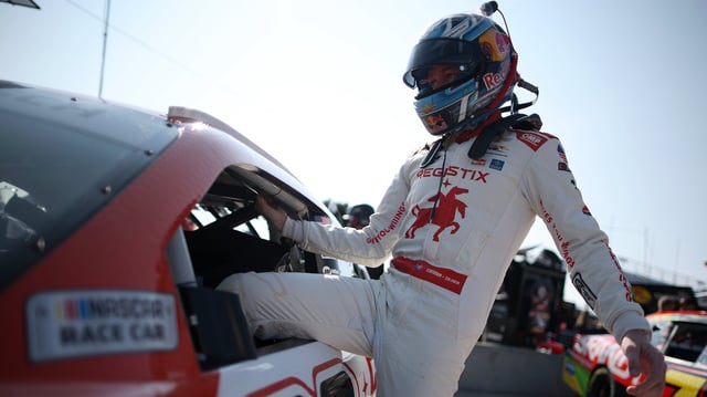 Emergency workers had to race auto-racer Connor Zilisch to hospital after he suffered a nasty fall celebrating his win at the XFinity Series Saturday.
