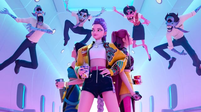 KPOP DEMON HUNTERS - When they aren't selling out stadiums, Kpop superstars Rumi, Mira and Zoey use their secret identities as badass demon hunters to protect their fans from an ever-present supernatural threat. Together, they must face their biggest enemy yet – an irresistible rival boy band of demons in disguise. ©2025 Netflix