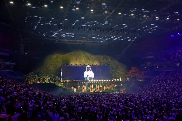 Bad Bunny performs onstage during Night One of Bad Bunny: &#34;No Me Quiero Ir De Aqui&#34; Residencia En El Choli at Coliseo de Puerto Rico José Miguel Agrelot on July 11, 2025 in San Juan, Puerto Rico.