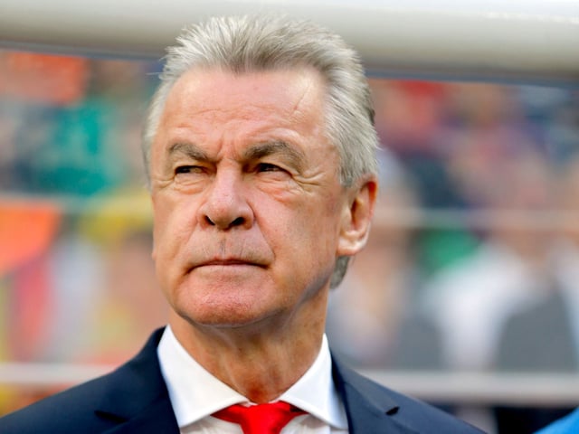 Der damalige Schweizer Trainer Ottmar Hitzfeld, aufgenommen vor dem Gruppenspiel der WM 2014.