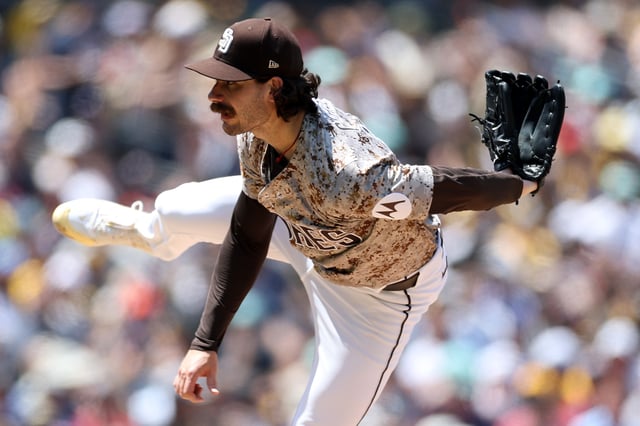 SAN DIEGO, CALIFORNIA – AUGUST 10: Dylan Cease #84 of the San Diego Padres pitches during the third inning of a game against the Boston Red Sox at Petco Park on August 10, 2025 in San Diego, California. (Photo by Sean M. Haffey/Getty Images)