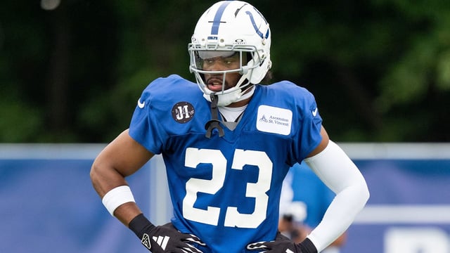 Indianapolis Colts cornerback Kenny Moore II (23) waits for a one-on-one Monday, July 28, 2025, during training camp held at Grand Park in Westfield. Mykal McEldowney/IndyStar / USA TODAY NETWORK via Imagn Images