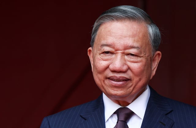 Vietnam's Communist Party General Secretary To Lam attends a luncheon with French President Emmanuel Macron (not pictured) at Van Mieu, in Hanoi, Vietnam May 26, 2025. REUTERS/Chalinee Thirasupa/Pool/File Photo