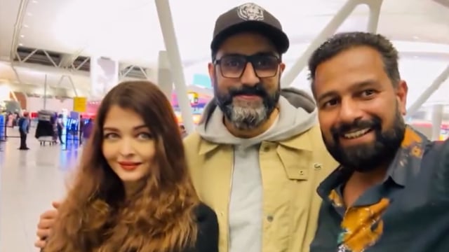 Aishwarya Rai Is All Smiles As Abhishek Bachchan Holds Her Close; Couple Poses With Fan During Vacation - Watch
