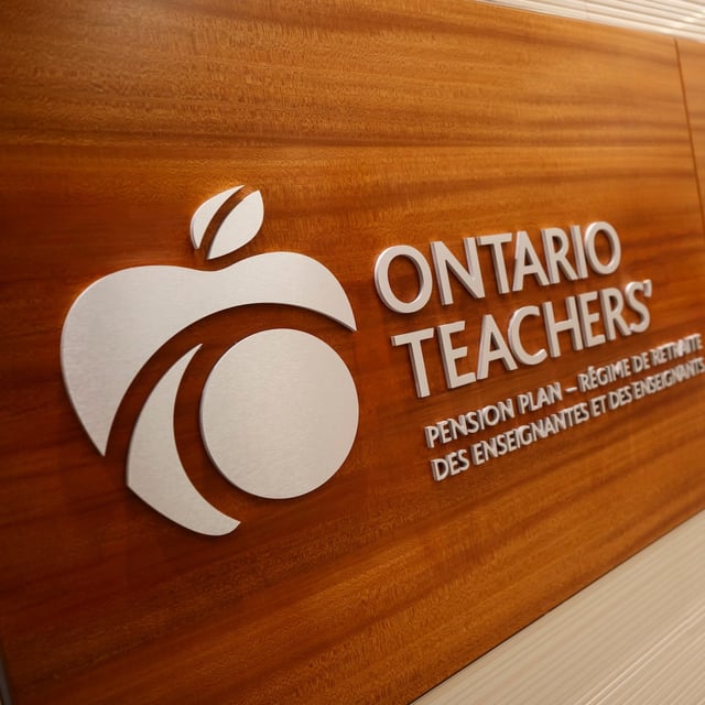 The Ontario Teachers' Pension Plan Board office, in Toronto, Tuesday, Sept. 28, 2021. THE CANADIAN PRESS/Cole Burston