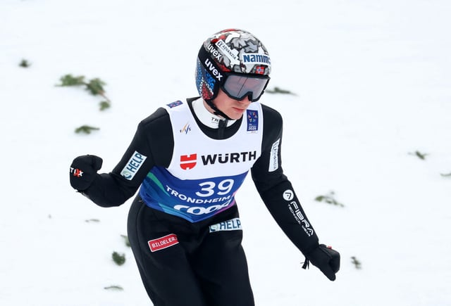 Nordic Skiing - FIS Nordic World Ski Championships - Trondheim, Norway - March 8, 2025 Norway's Marius Lindvik during men's large hill first round REUTERS/Kai Pfaffenbach/File Photo