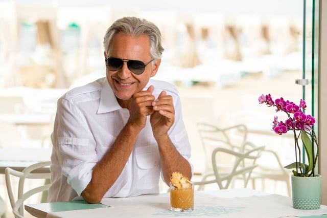 Andrea Bocelli, más sonriente que pensativo. (Gentileza Marinari Stefano)