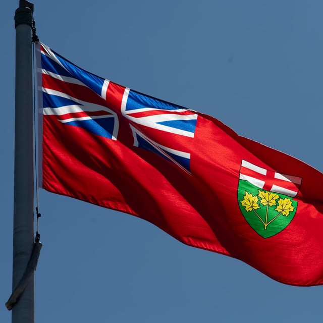 Ontario's provincial flag flies in Ottawa, Monday, July 6, 2020. THE CANADIAN PRESS/Adrian Wyld
