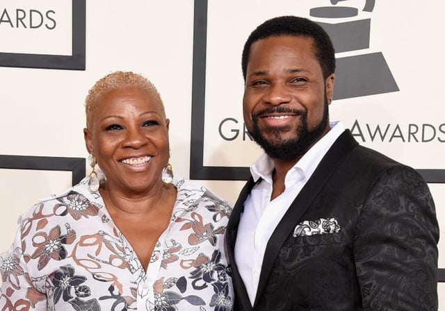 Actor Malcolm-Jamal Warner (R) and Pamela Warner attend The 57th Annual Grammy Awards at the Staples Center on Feb., 8, 2015 in Los Angeles, Calif.