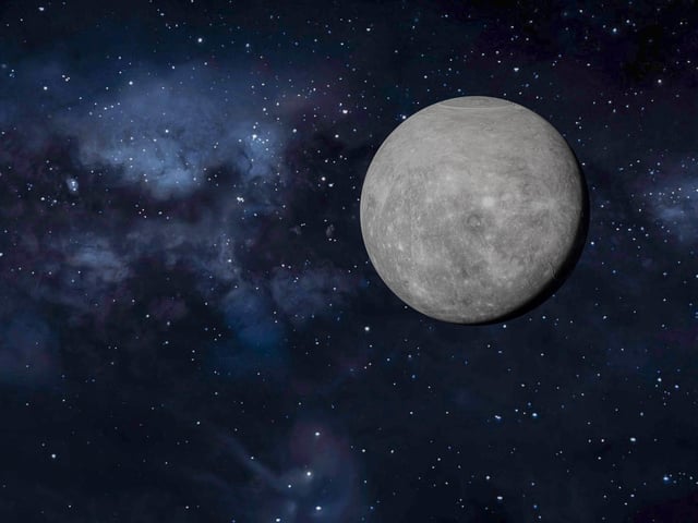 Computer generated image of planet Mercury.