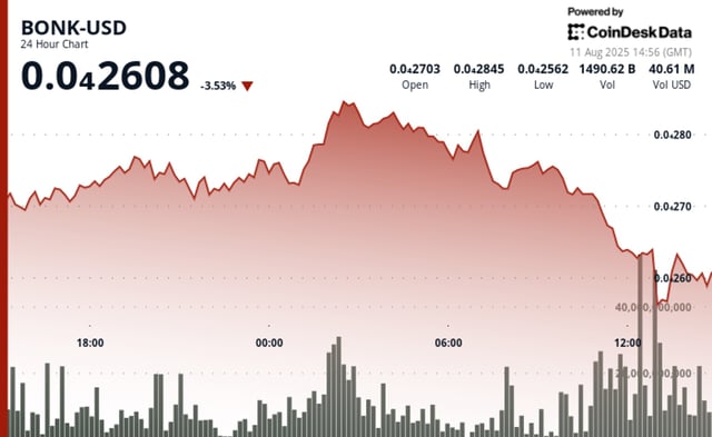 Bonk retreats 8% after climbing to august high
