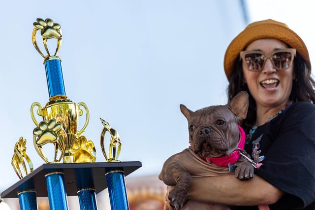 Dog named Petunia wins the annual World's Ugliest Dog Contest at the Sonoma-Marin Fair in Santa Rosa, California, on Aug. 8, 2025.