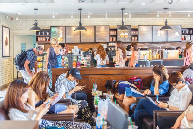 Starbucks South Korea implemented a policy asking patrons to not bring bulky items like desktop computers and printers into stores.