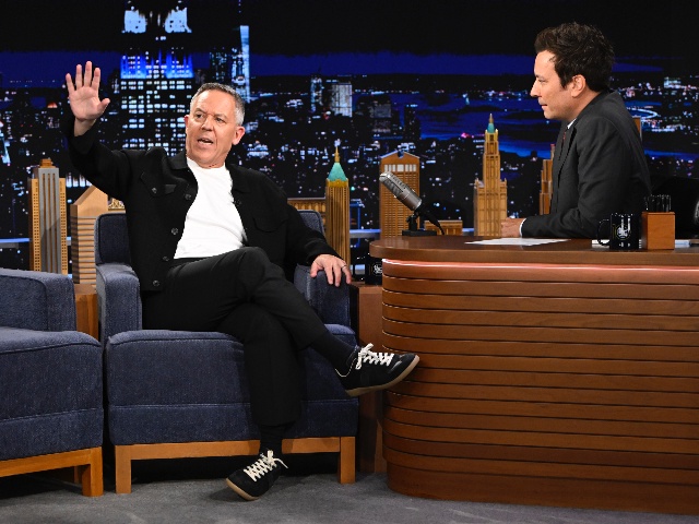 THE TONIGHT SHOW STARRING JIMMY FALLON -- Episode 2171 -- Pictured: (l-r) Comedian Greg Gutfeld during an interview with host Jimmy Fallon on Thursday, August 7, 2025 -- (Photo by: Todd Owyoung/NBC via Getty Images)